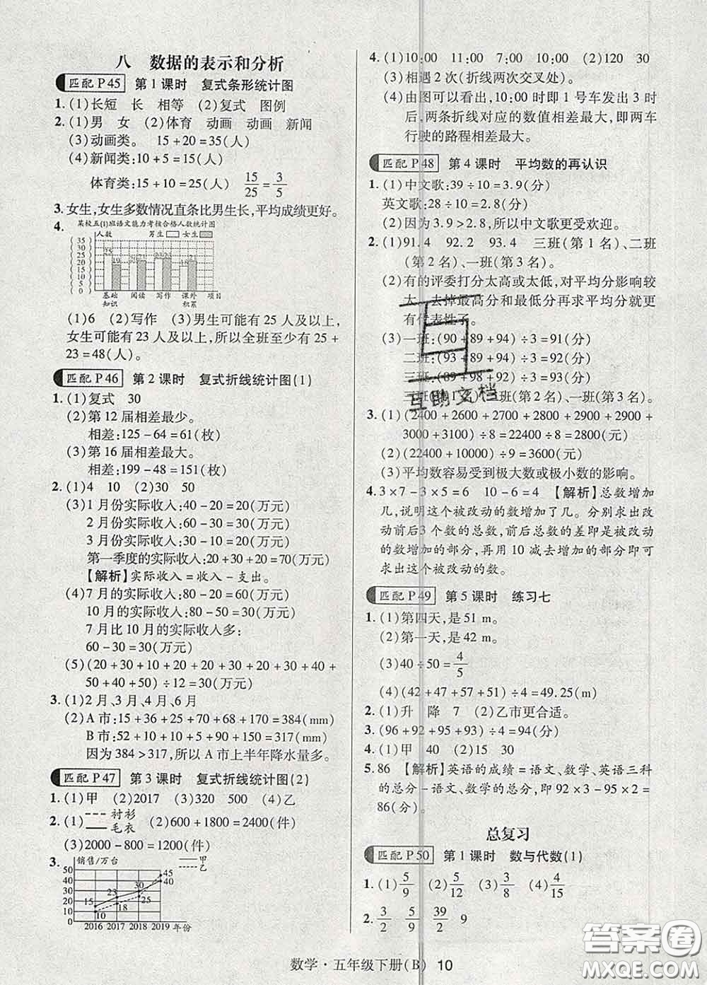 世界圖書出版社2020春狀元天天練五年級(jí)數(shù)學(xué)下冊(cè)北師版答案