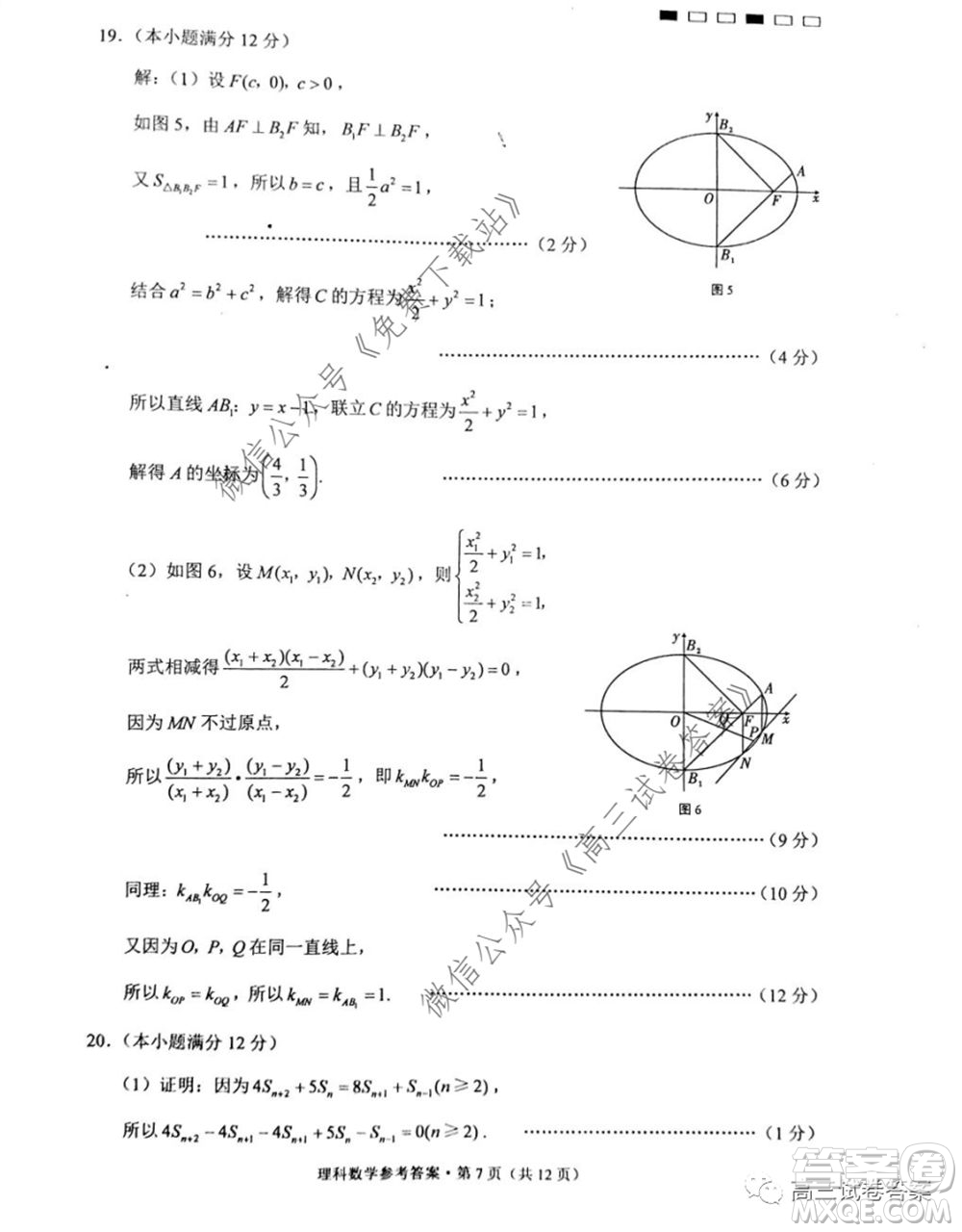 巴蜀中學(xué)2020屆高考適應(yīng)性月考卷七理科數(shù)學(xué)試題及答案