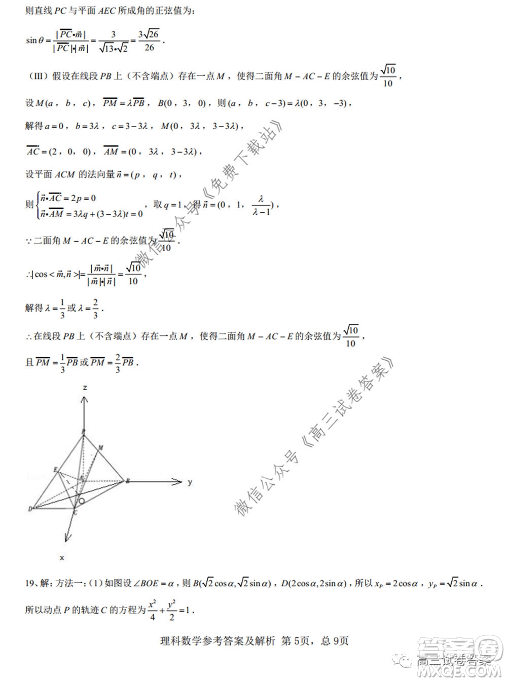 湖南師范大學(xué)附屬學(xué)校2020屆高三5月模擬理科數(shù)學(xué)試題及答案