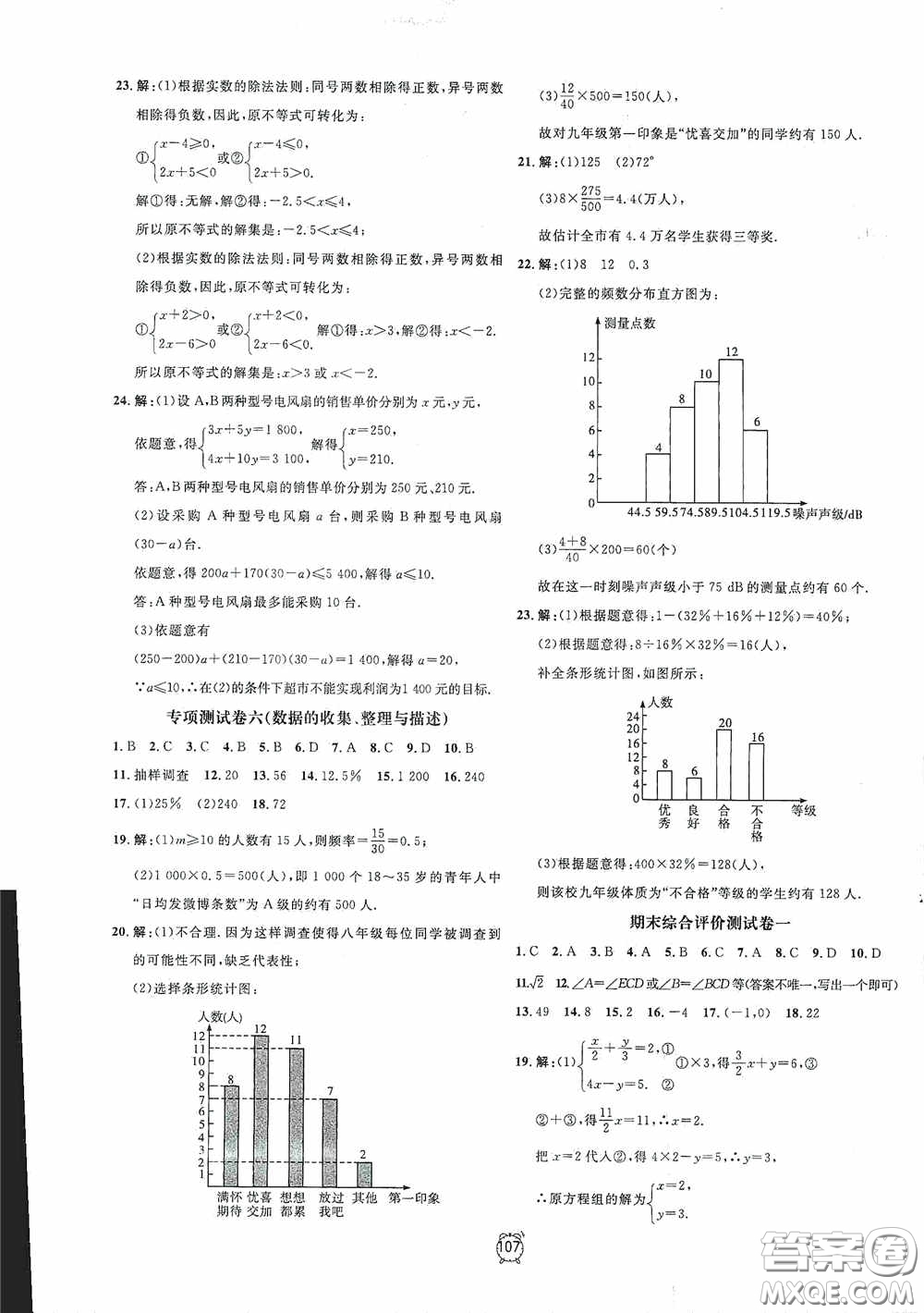 鐘書金牌2020過關沖刺100分七年級數(shù)學下冊人教版答案