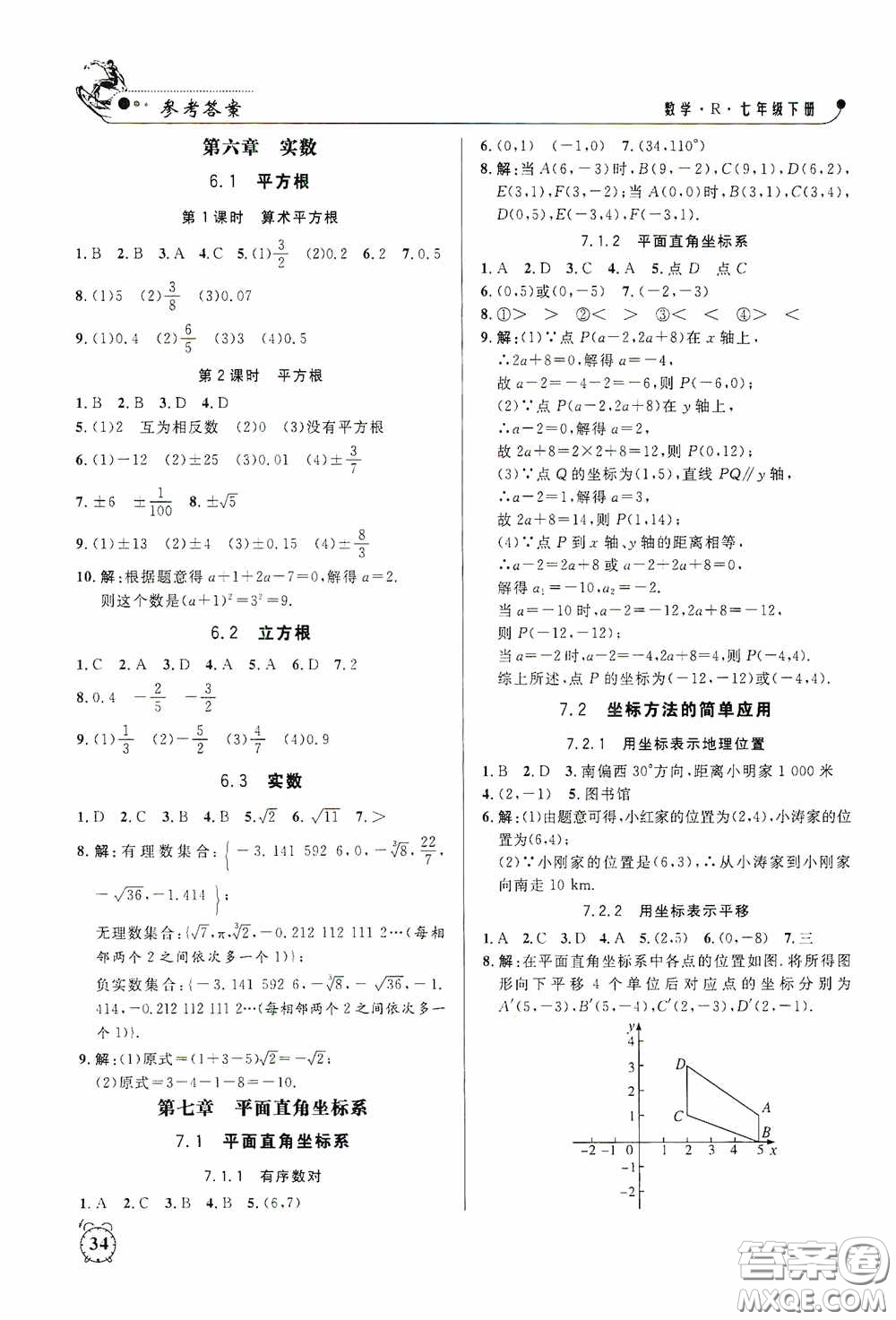 鐘書(shū)金牌2020過(guò)關(guān)沖刺100分課時(shí)作業(yè)七年級(jí)數(shù)學(xué)下冊(cè)人教版答案