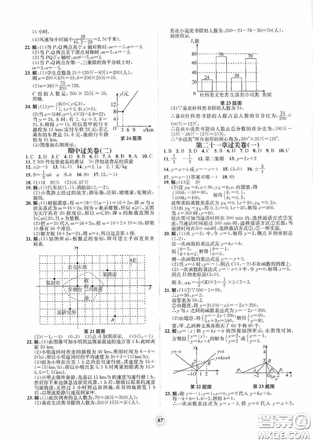 河北少年兒童出版社2020桂壯紅皮書單元過關卷八年級數(shù)學下冊冀教版答案