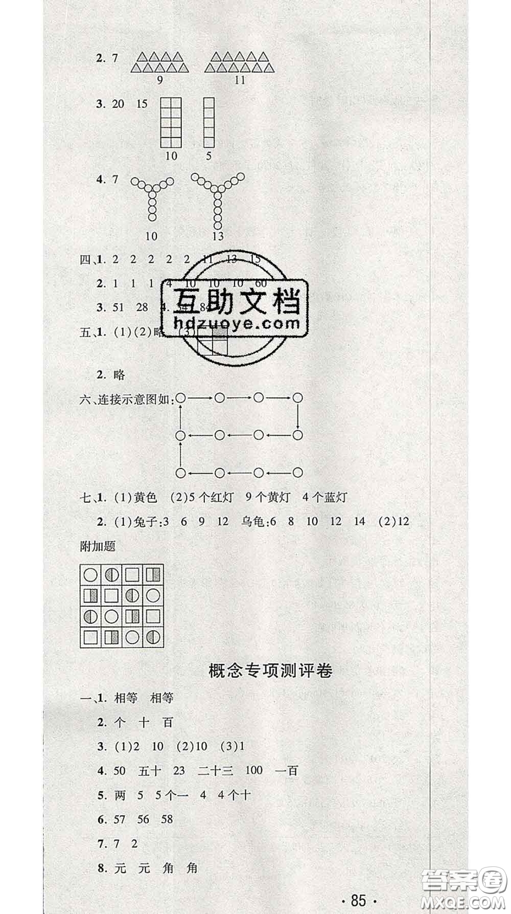 三甲文化2020新版創(chuàng)新考王完全試卷一年級(jí)數(shù)學(xué)下冊(cè)人教版答案