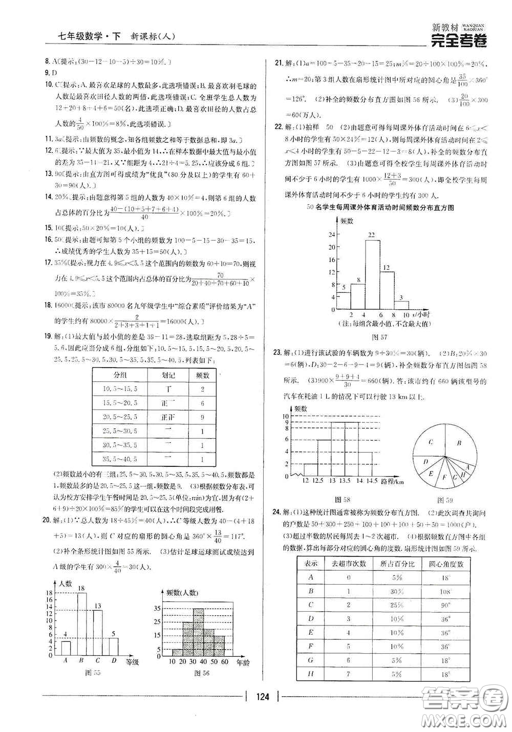 吉林人民出版社2020新教材完全考卷七年級(jí)數(shù)學(xué)下冊(cè)新課標(biāo)人教版答案