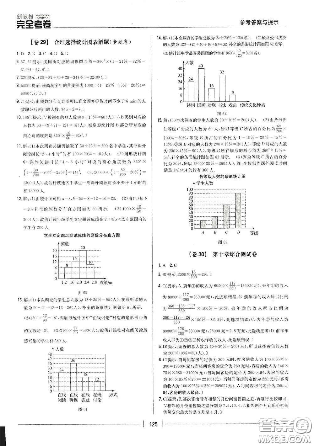 吉林人民出版社2020新教材完全考卷七年級(jí)數(shù)學(xué)下冊(cè)新課標(biāo)人教版答案