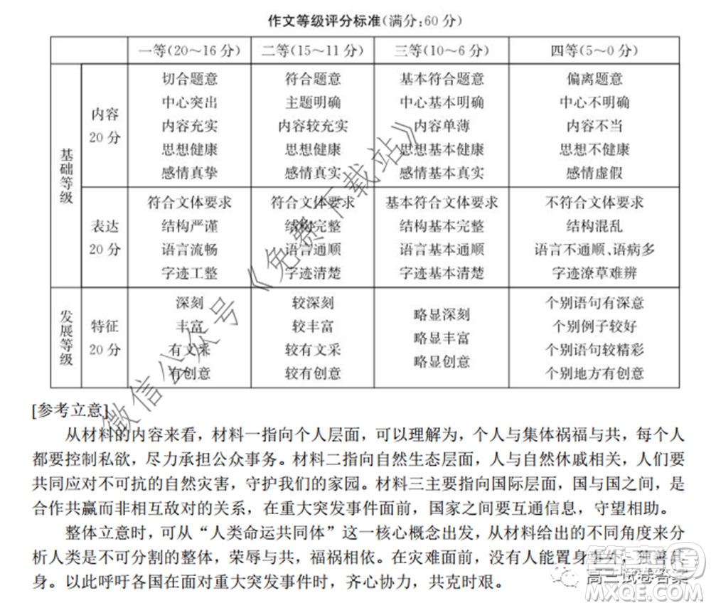 華大新高考聯(lián)盟名校2020年5月高考預(yù)測考試語文試題及答案