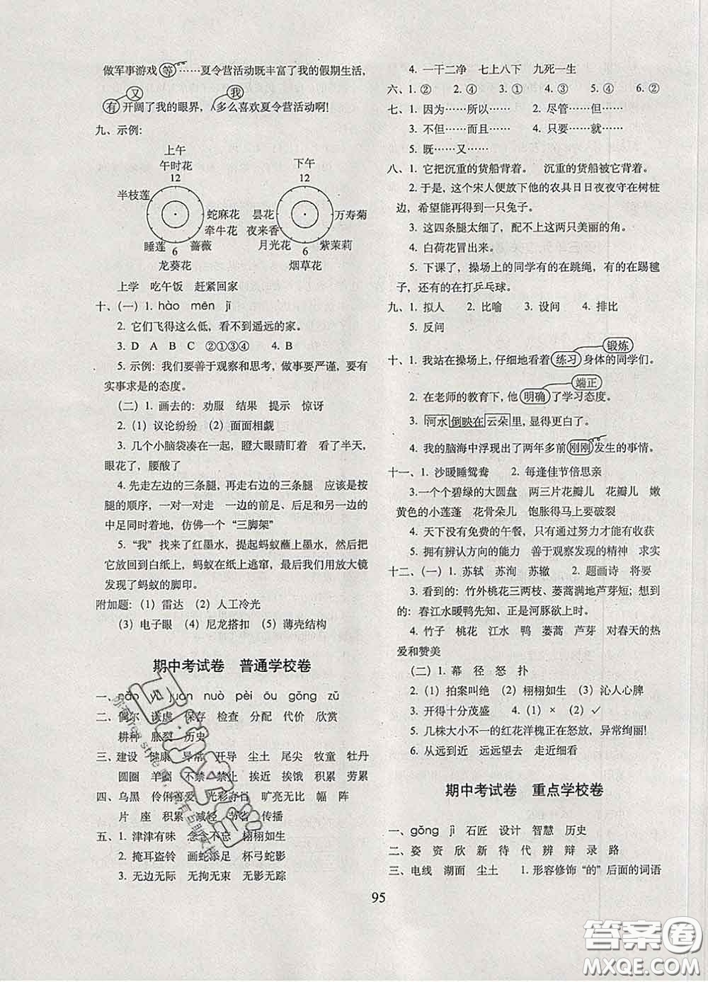 2020春期末沖刺100分完全試卷三年級(jí)語文下冊(cè)人教版答案