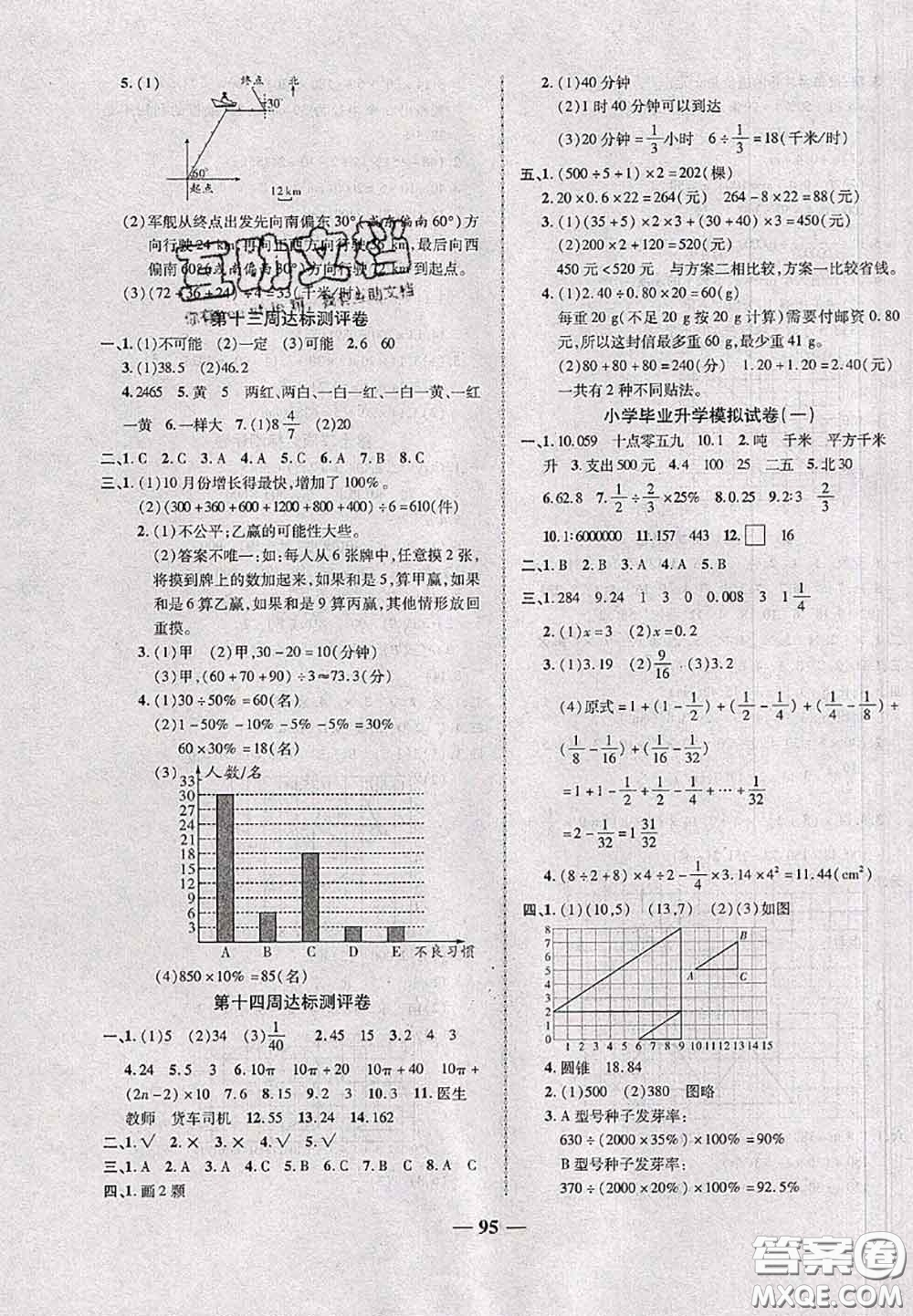 甘肅民族出版社2020優(yōu)加全能大考卷六年級(jí)數(shù)學(xué)下冊(cè)人教版答案