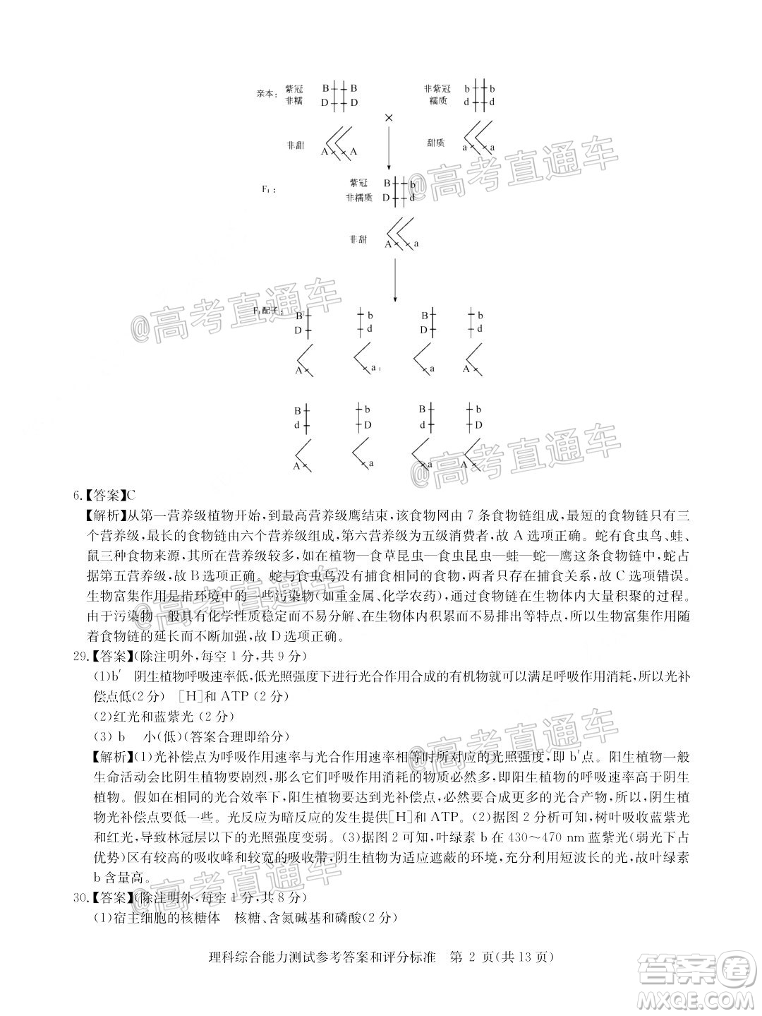 華大新高考聯(lián)盟名校2020年5月高考預(yù)測(cè)考試?yán)砜凭C合試題及答案