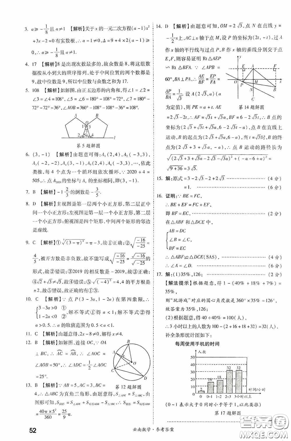 四川教育出版社2020一戰(zhàn)成名中考真題與拓展訓(xùn)練數(shù)學(xué)云南版答案