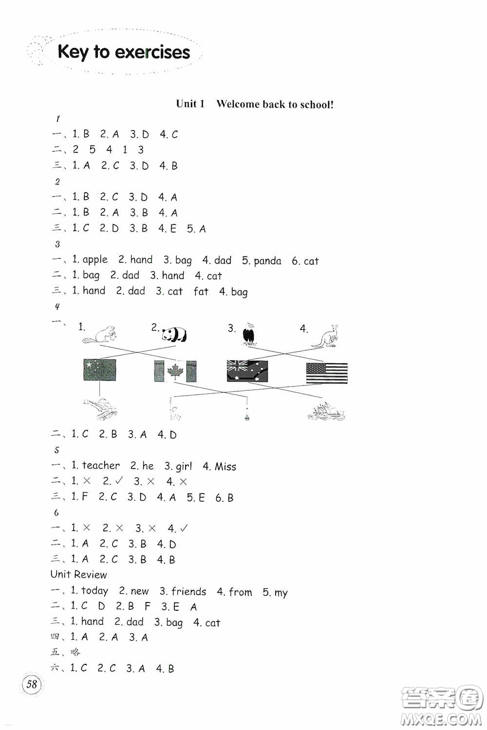 浙江教育出版社2020小學(xué)英語課時特訓(xùn)三年級下冊人教版答案