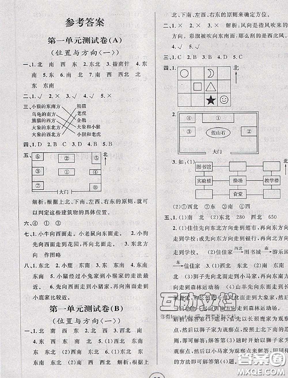 浙江大學出版社2020春浙江名卷三年級數(shù)學下冊人教版答案