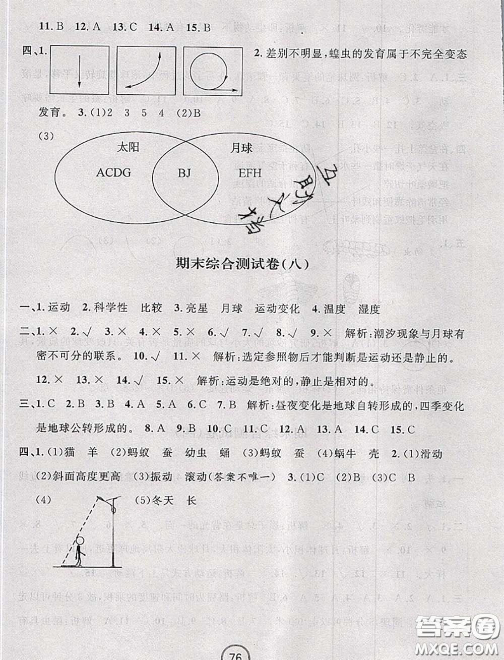 浙江大學(xué)出版社2020春浙江名卷三年級(jí)科學(xué)下冊(cè)教科版答案