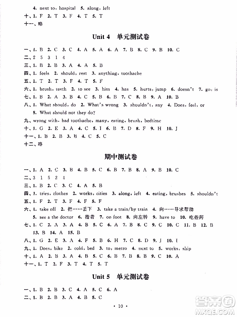 江蘇人民出版社2020年創(chuàng)新課堂學與練英語五年級下冊參考答案