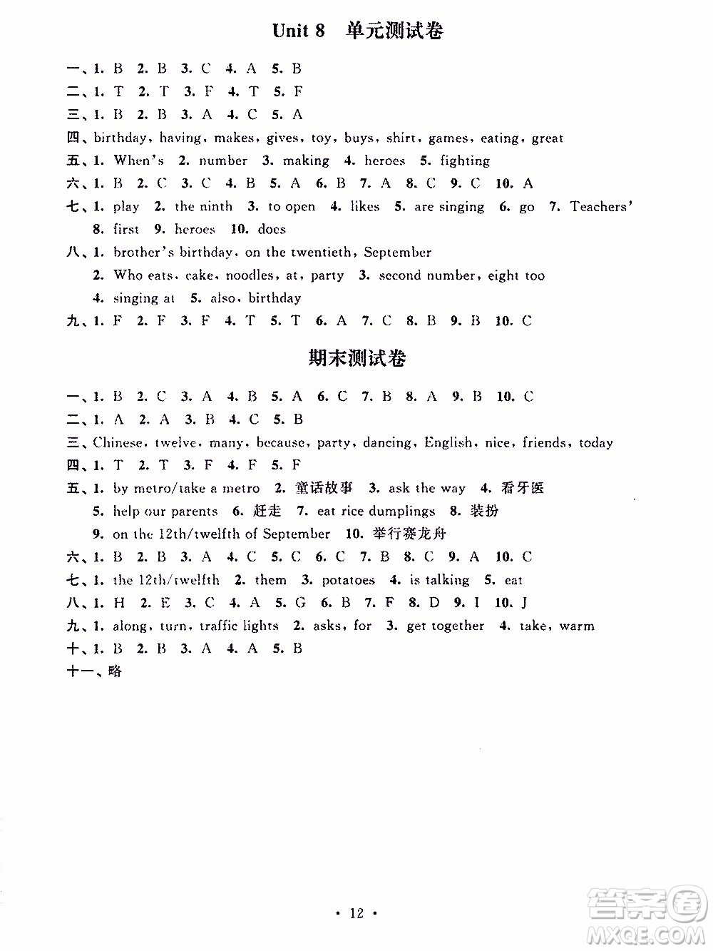 江蘇人民出版社2020年創(chuàng)新課堂學與練英語五年級下冊參考答案