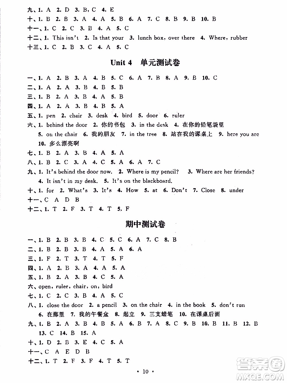 江蘇人民出版社2020年創(chuàng)新課堂學(xué)與練英語(yǔ)三年級(jí)下冊(cè)參考答案