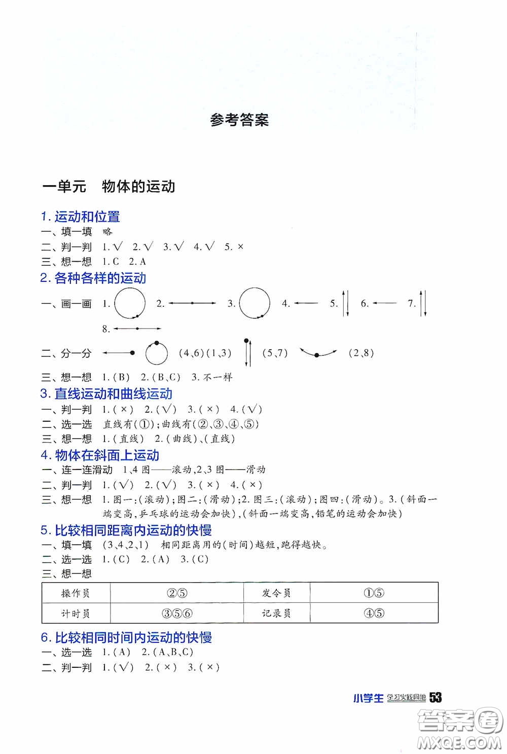 四川民族出版社2020新課標小學生學習實踐園地三年級科學下冊答案