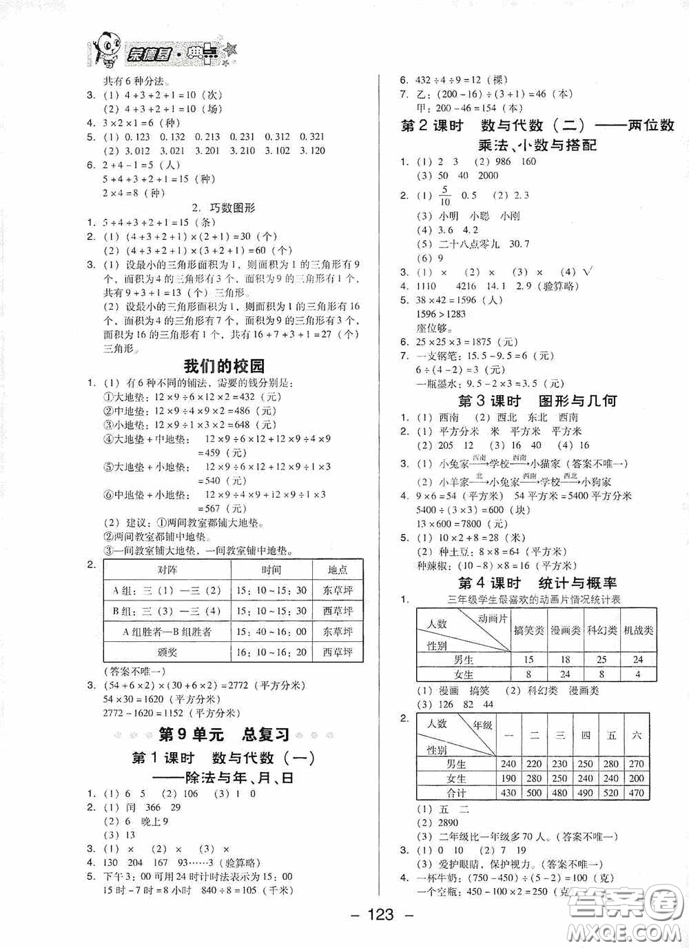 陜西人民教育出版社2020典中點名師劃重點三年級數(shù)學(xué)下冊人教版答案