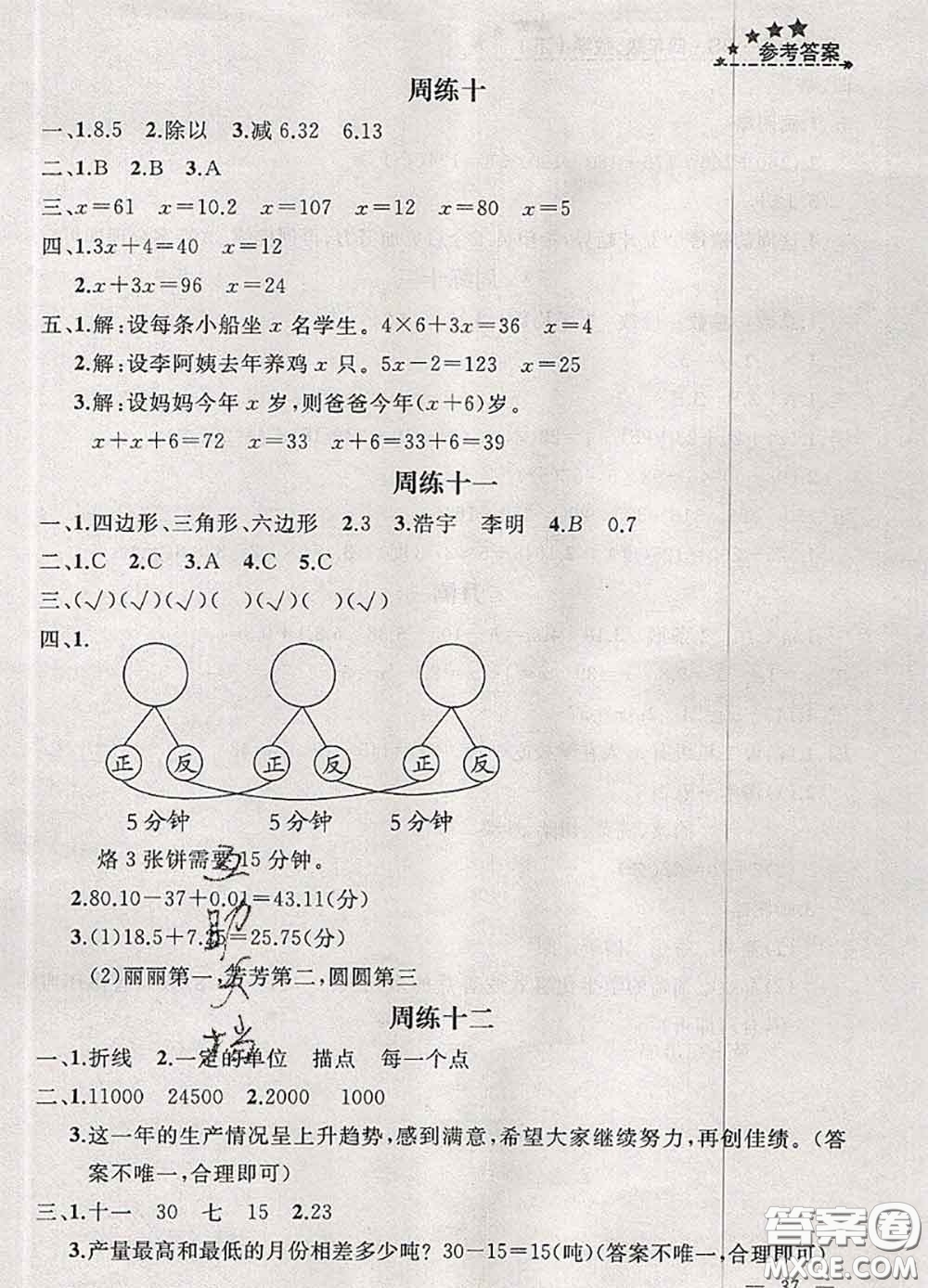 鐘書金牌2020春過關(guān)沖刺100分四年級數(shù)學(xué)下冊北師版答案