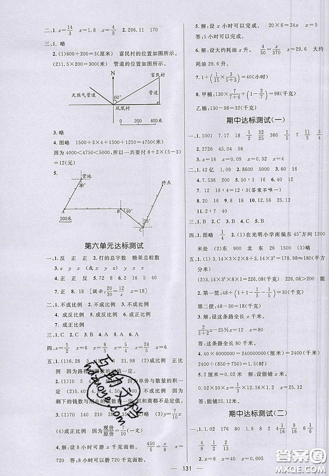 2020亮點(diǎn)激活小學(xué)教材多元演練六年級(jí)數(shù)學(xué)下冊(cè)蘇教版答案