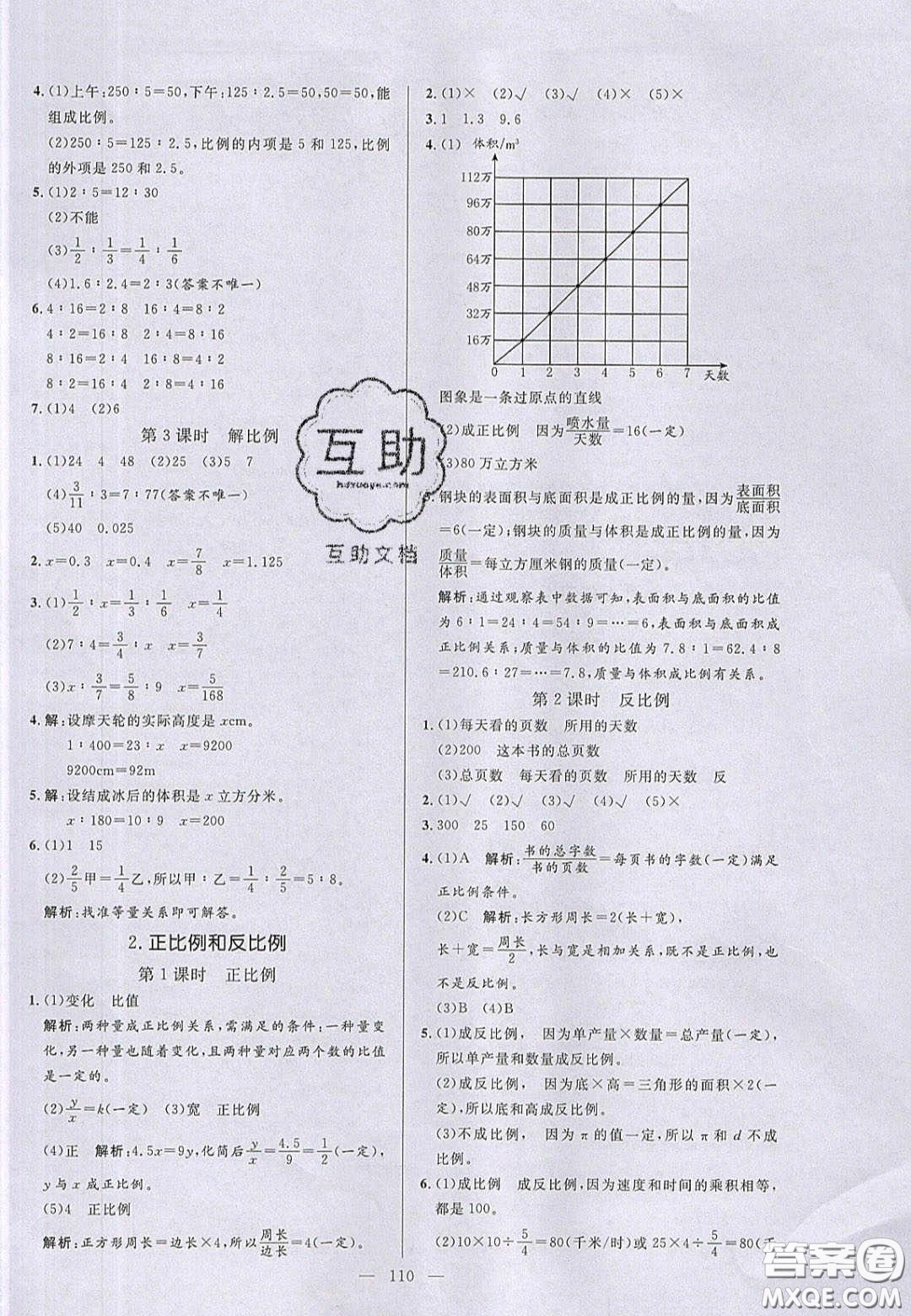 2020亮點激活小學(xué)教材多元演練六年級數(shù)學(xué)下冊人教版答案