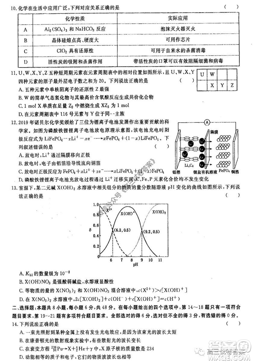 河南省鄭州一中2020屆高三下學期名校聯(lián)考理科綜合試題及答案