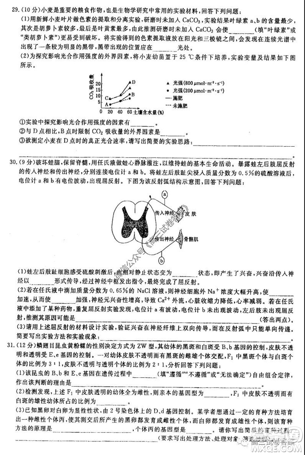 河南省鄭州一中2020屆高三下學期名校聯(lián)考理科綜合試題及答案