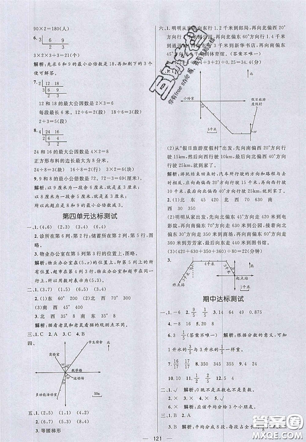 2020年亮點激活小學(xué)教材多元演練五年級數(shù)學(xué)下冊青島版答案