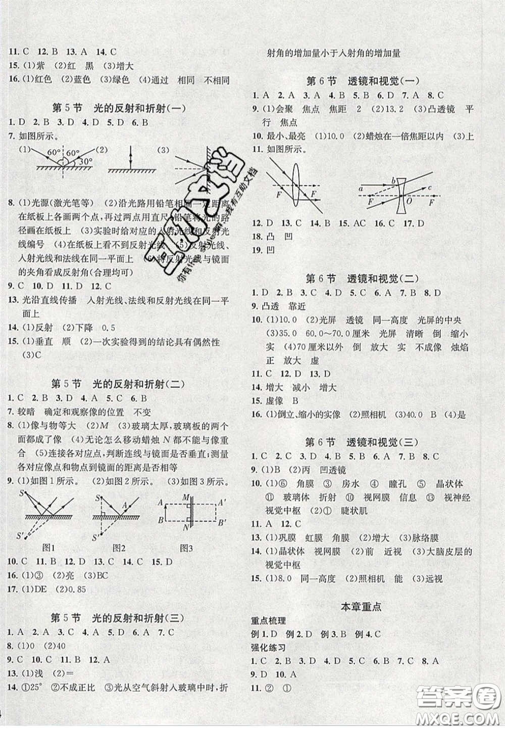 2020年一閱優(yōu)品直通重高七年級(jí)科學(xué)下冊(cè)浙教版答案