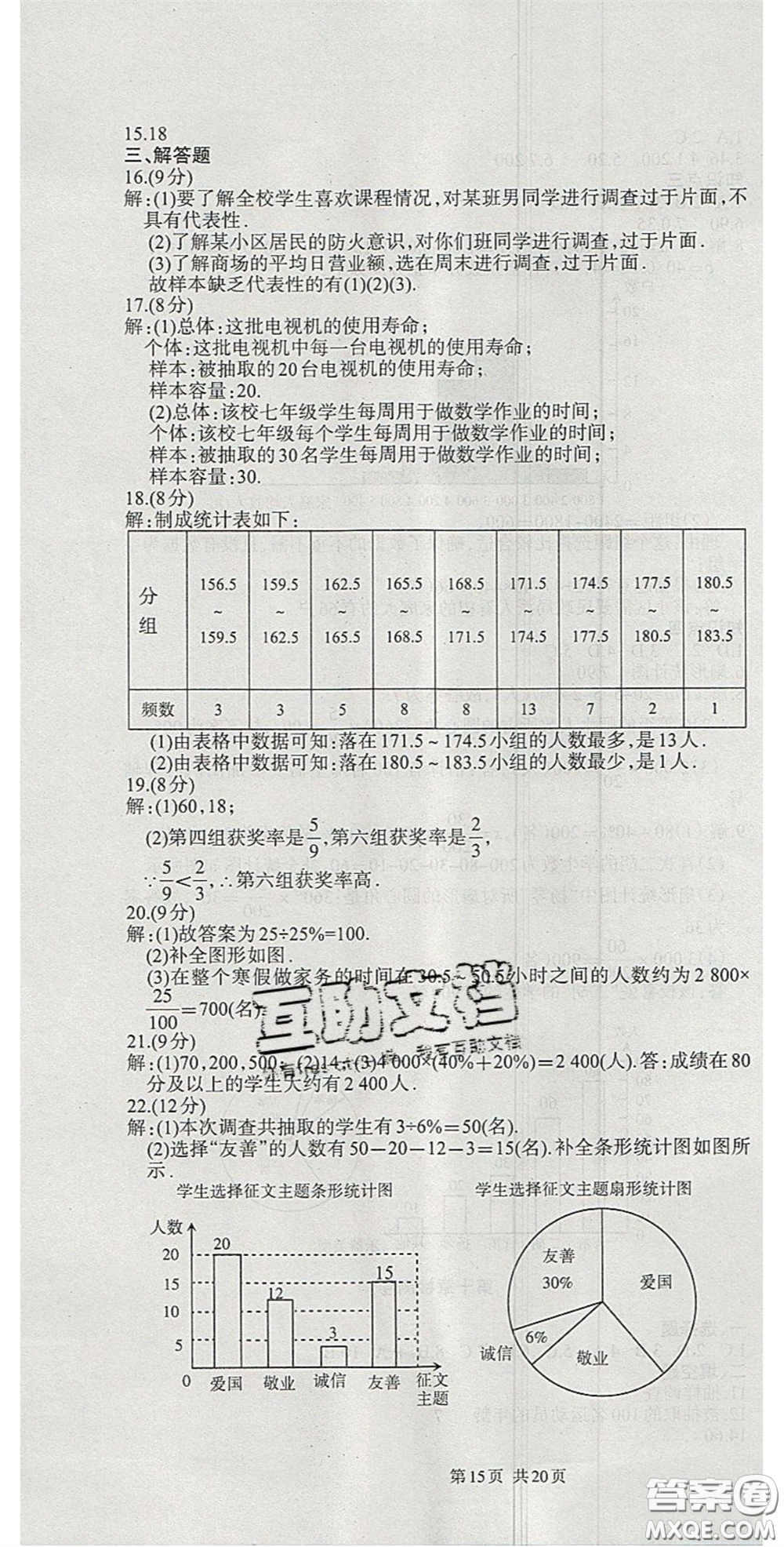 陽光出版社2020年優(yōu)品單元與期末七年級數(shù)學下冊人教版答案