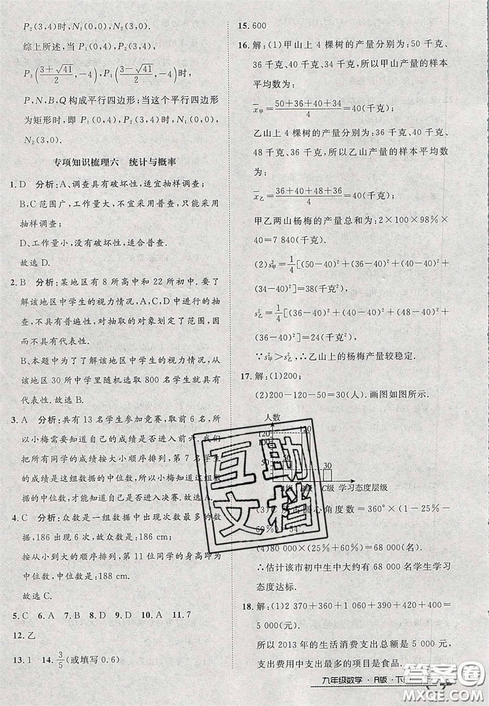 2020年優(yōu)品單元與期末九年級數(shù)學(xué)下冊人教版答案