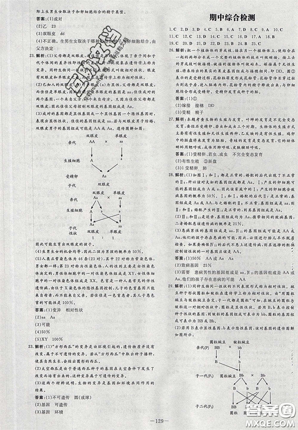 2020初中同步學(xué)習(xí)導(dǎo)與練導(dǎo)學(xué)探究案八年級生物下冊人教版答案