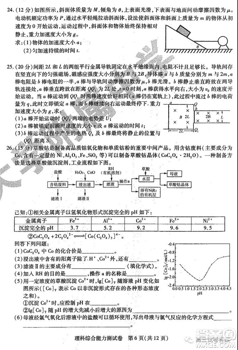 哈師大附中2020年高三第三次模擬考試理科綜合試題及答案