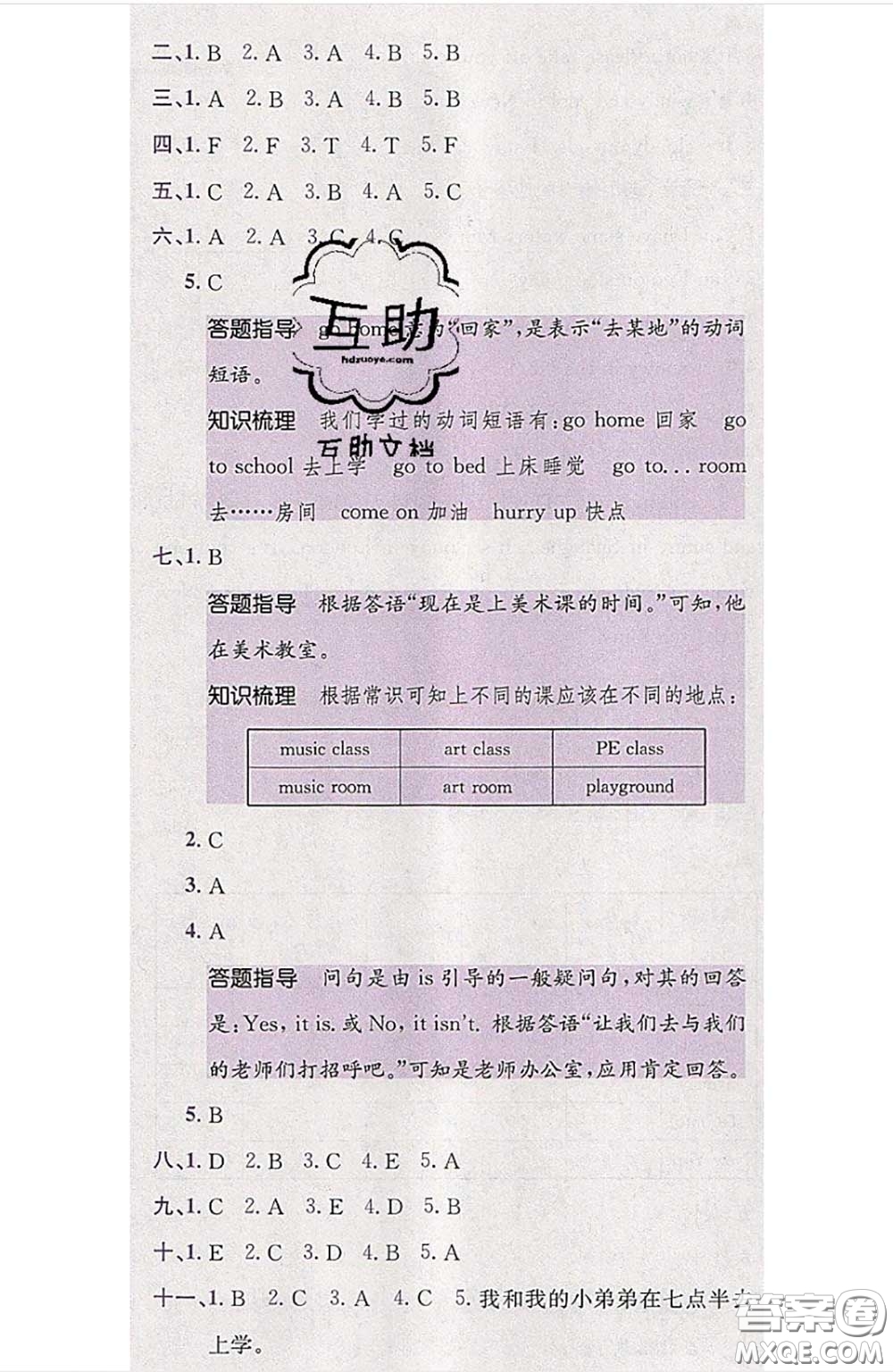 江西高校出版社2020春小卷霸四年級(jí)英語下冊(cè)人教版答案