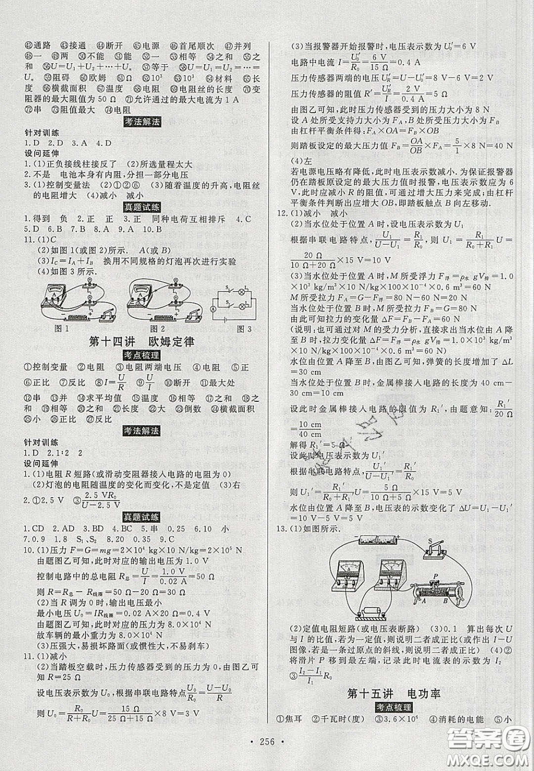 2020年河南中考風向標初中總復習物理答案