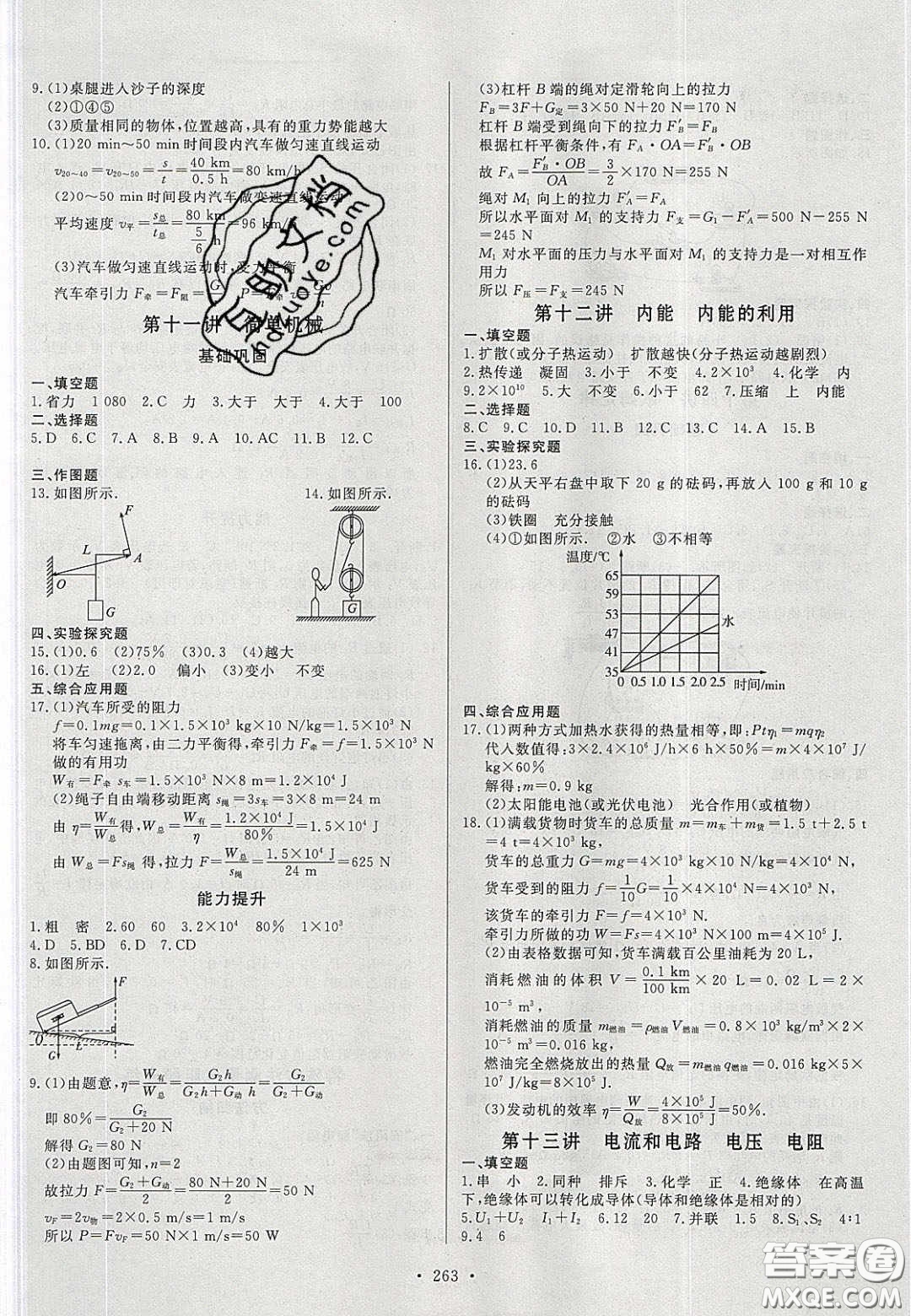 2020年河南中考風向標初中總復習物理答案