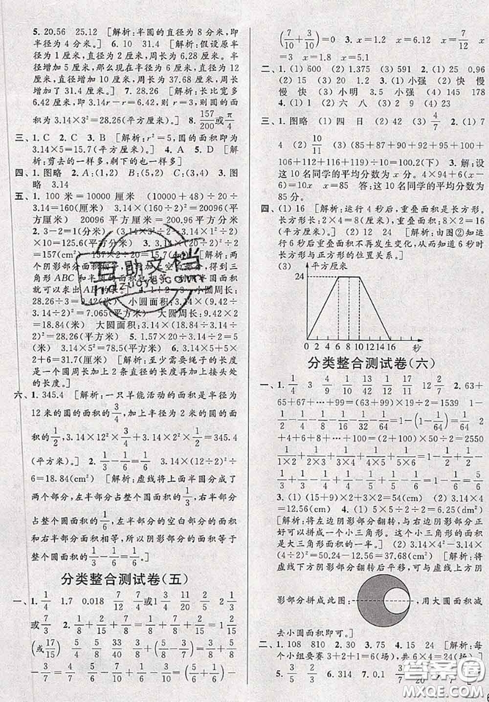 新世紀出版社2020年亮點給力大試卷五年級數(shù)學下冊江蘇版答案