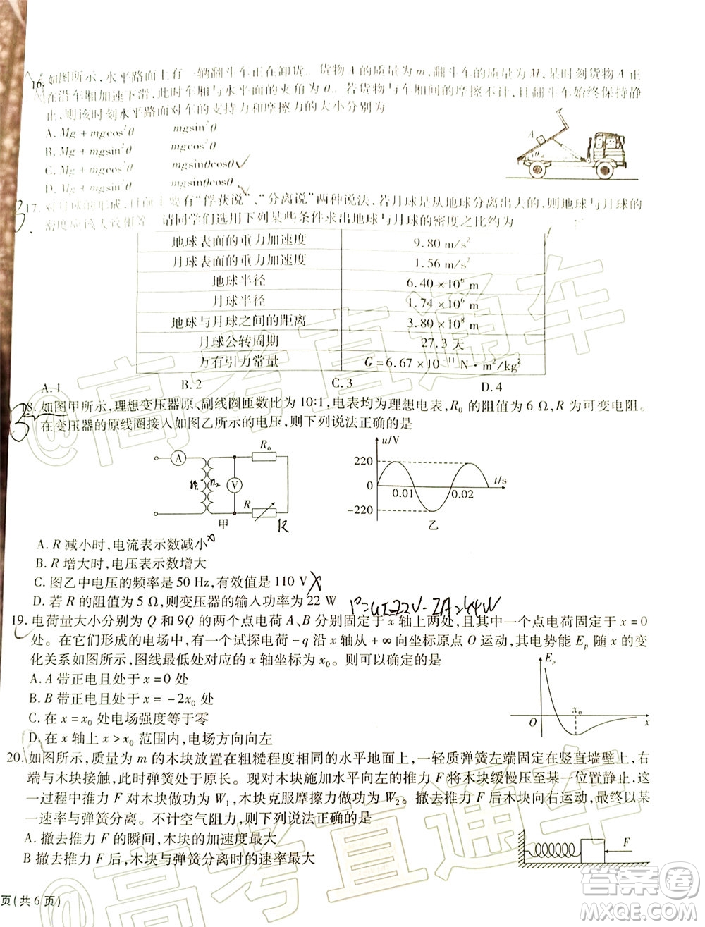 合肥一中2020屆高三最后一卷理科綜合試題及答案