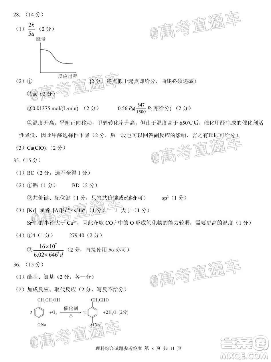 合肥一中2020屆高三最后一卷理科綜合試題及答案