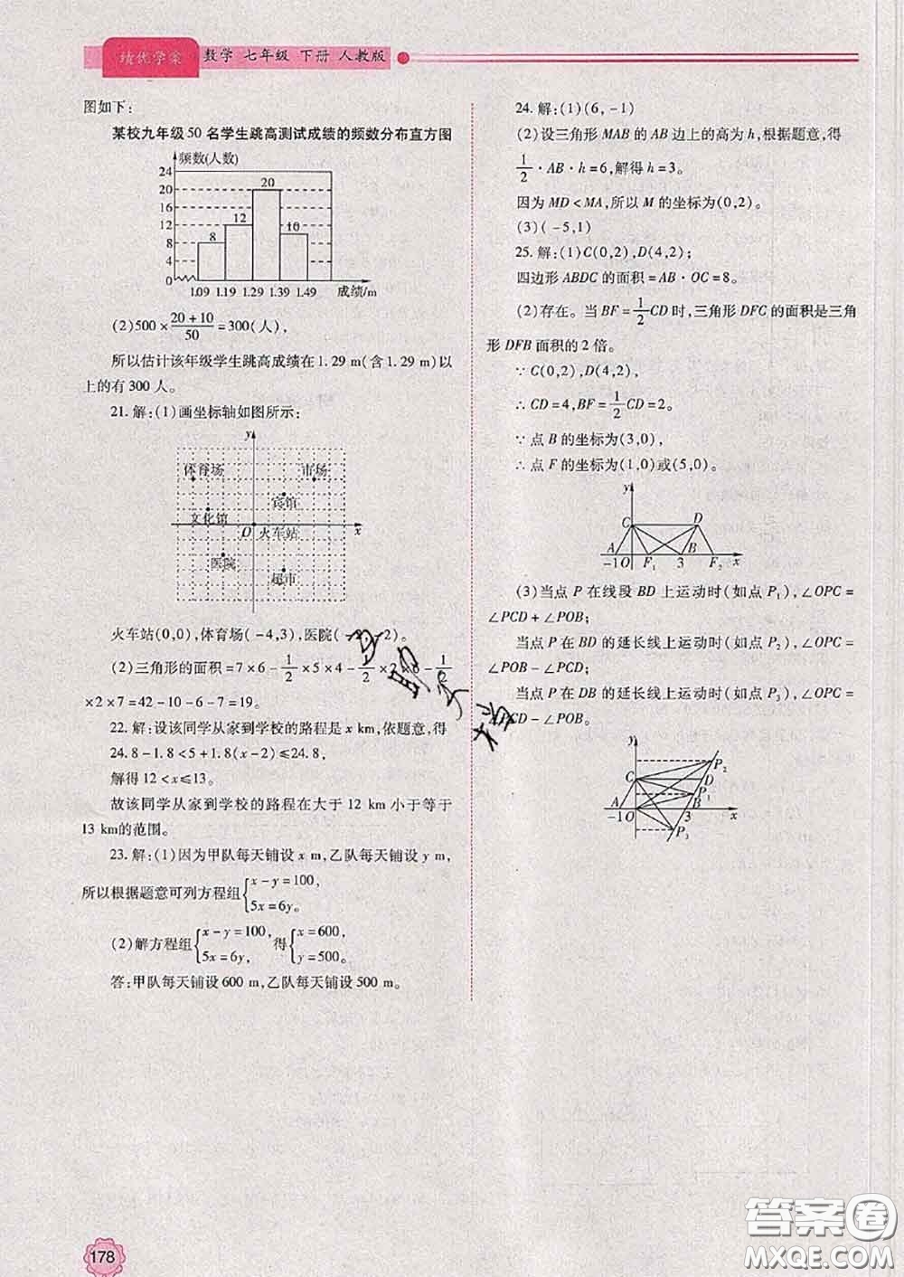 陜西師范大學(xué)出版社2020春績優(yōu)學(xué)案七年級(jí)數(shù)學(xué)下冊(cè)人教版答案