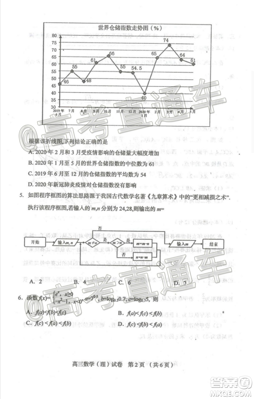 2020年葫蘆島市普通高中高三第二次模擬考試理科數(shù)學試題及答案