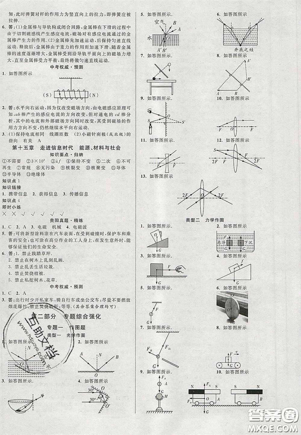 2020年中教聯(lián)貴州中考新突破物理貴陽版答案