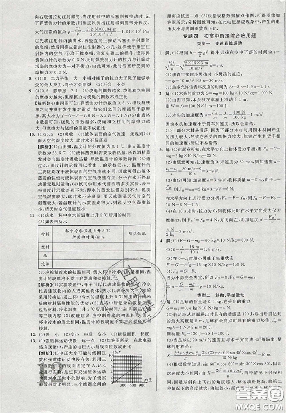 2020年中教聯(lián)貴州中考新突破物理貴陽版答案