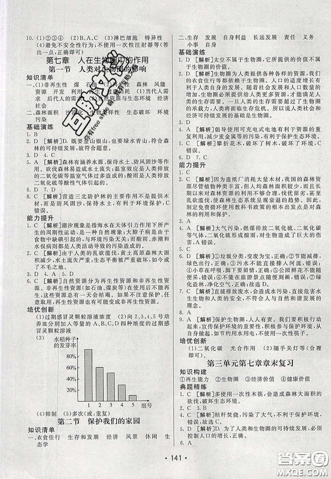 2020年同行學(xué)案學(xué)練測七年級(jí)生物下冊(cè)濟(jì)南版答案