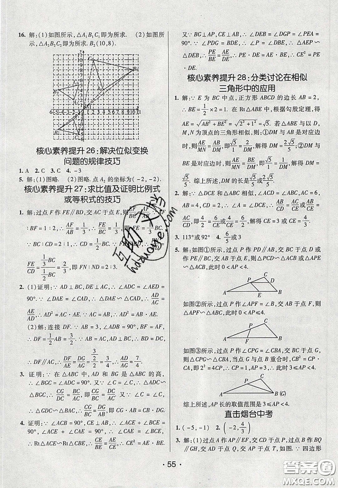 2020年同行學(xué)案學(xué)練測(cè)八年級(jí)數(shù)學(xué)下冊(cè)魯教版煙臺(tái)專(zhuān)版答案