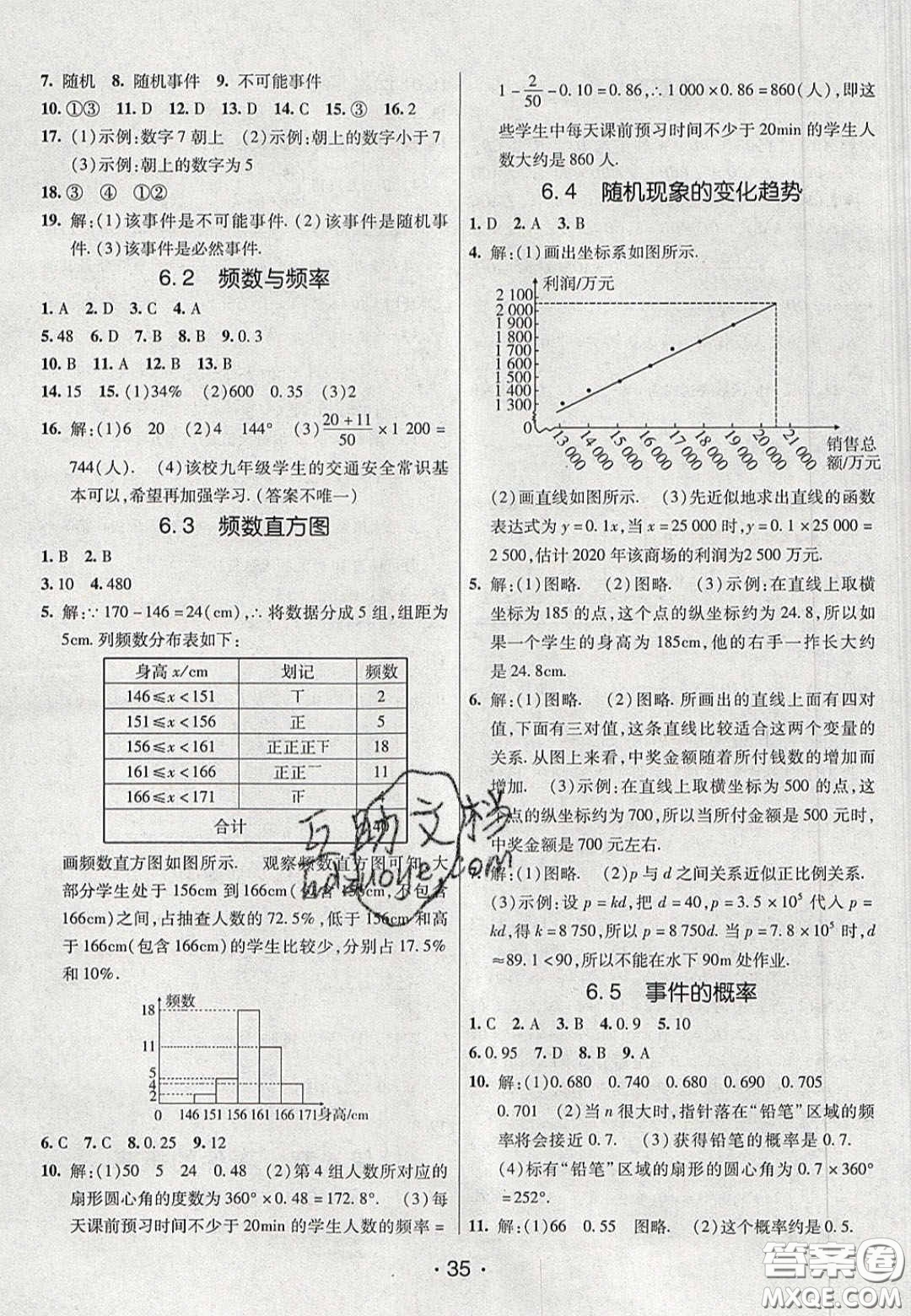 2020年同行學(xué)案學(xué)練測九年級數(shù)學(xué)下冊青島版答案