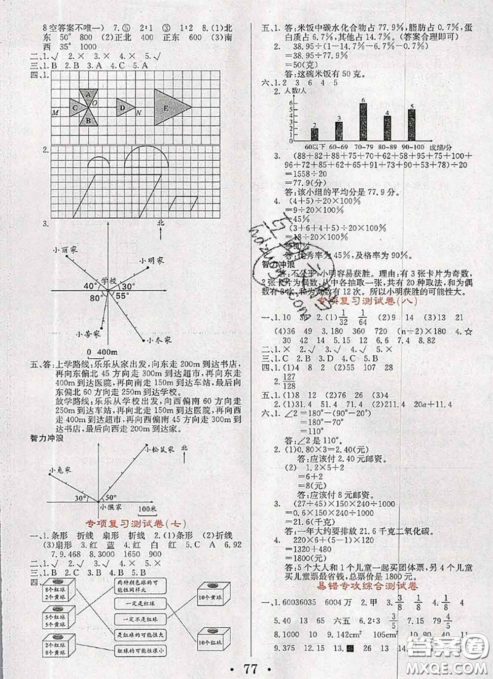 遼寧少年兒童出版社2020年名校名卷六年級數(shù)學(xué)下冊人教版答案