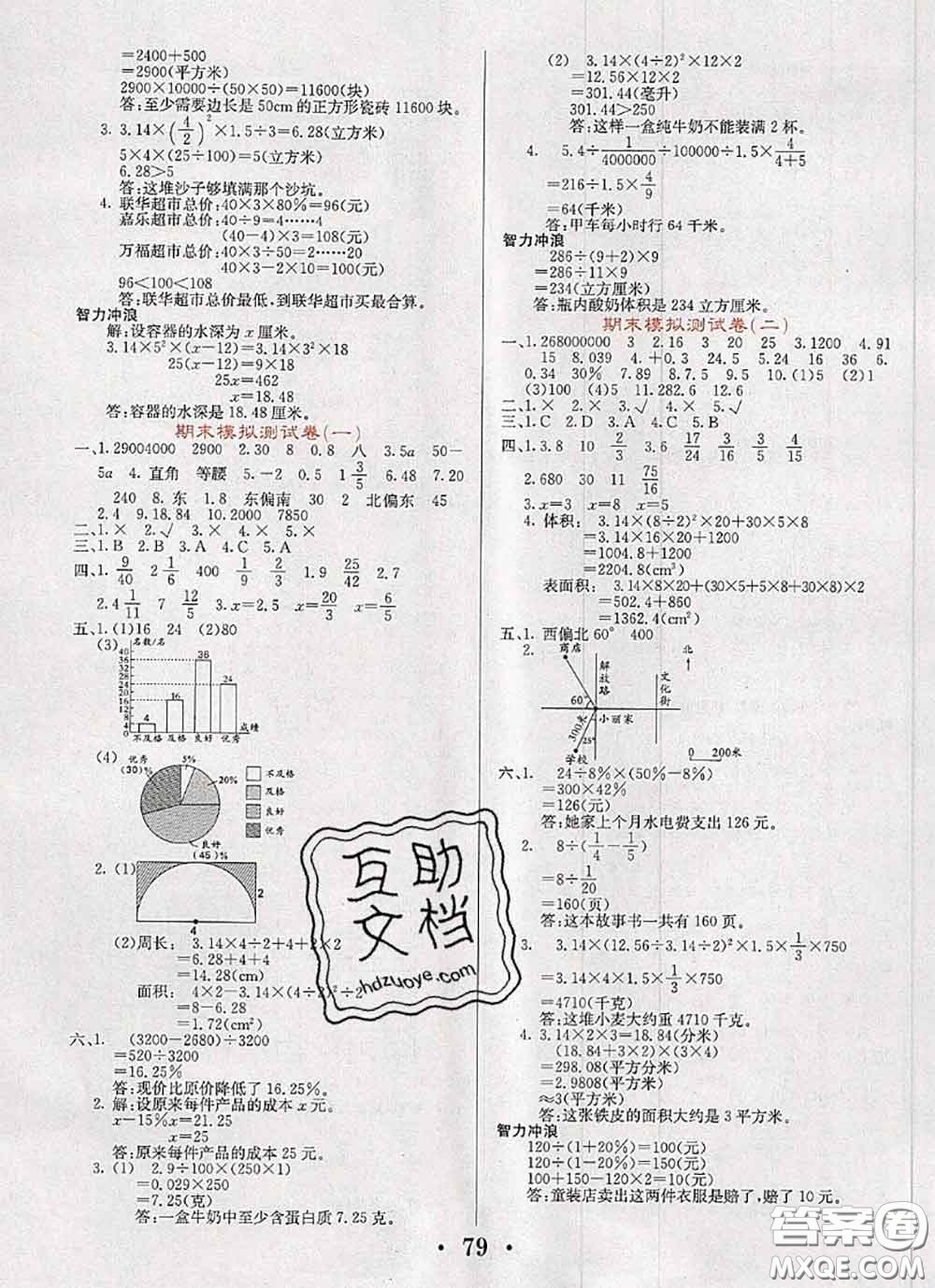 遼寧少年兒童出版社2020年名校名卷六年級(jí)數(shù)學(xué)下冊(cè)蘇教版答案