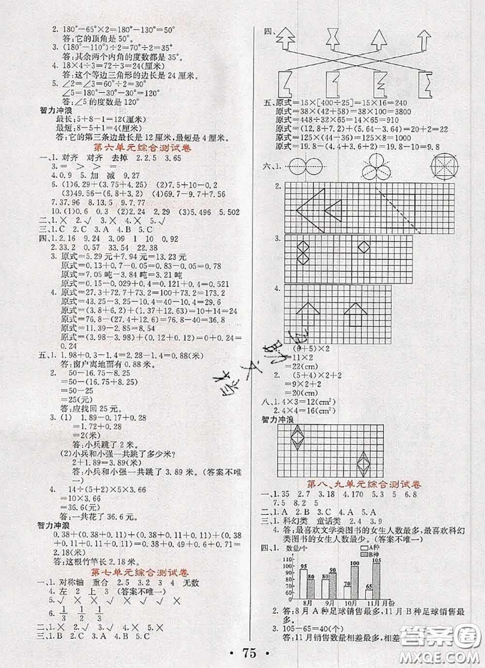 遼寧少年兒童出版社2020年名校名卷四年級數(shù)學下冊人教版答案