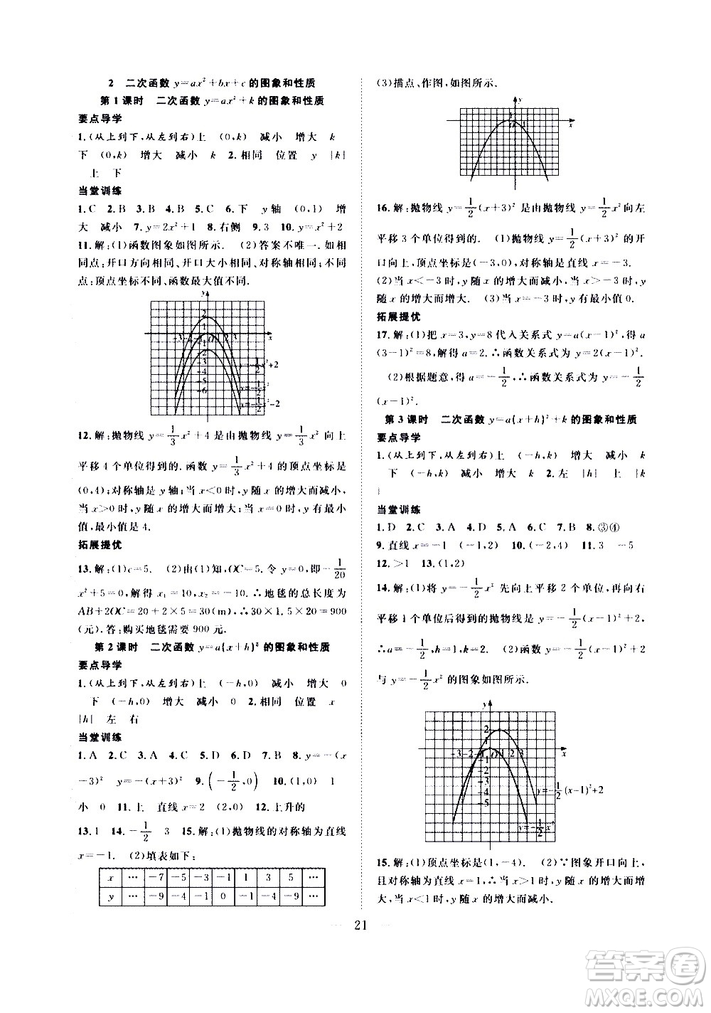 2020年假期伴你行暑假?gòu)?fù)習(xí)計(jì)劃數(shù)學(xué)八年級(jí)HK滬科版參考答案